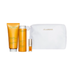 set clarins aroma essential oils hydrating body oil 200 ml aroma essential oils shower gel all over the body 200 ml lip confort lip oil 01 1 4 ml mini 1