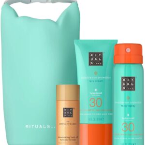 set rituals the ritual of karma shimmer body oil 30 ml the ritual of karma sun protection cream for face spf 30 50 ml the ritual of karma white tea su
